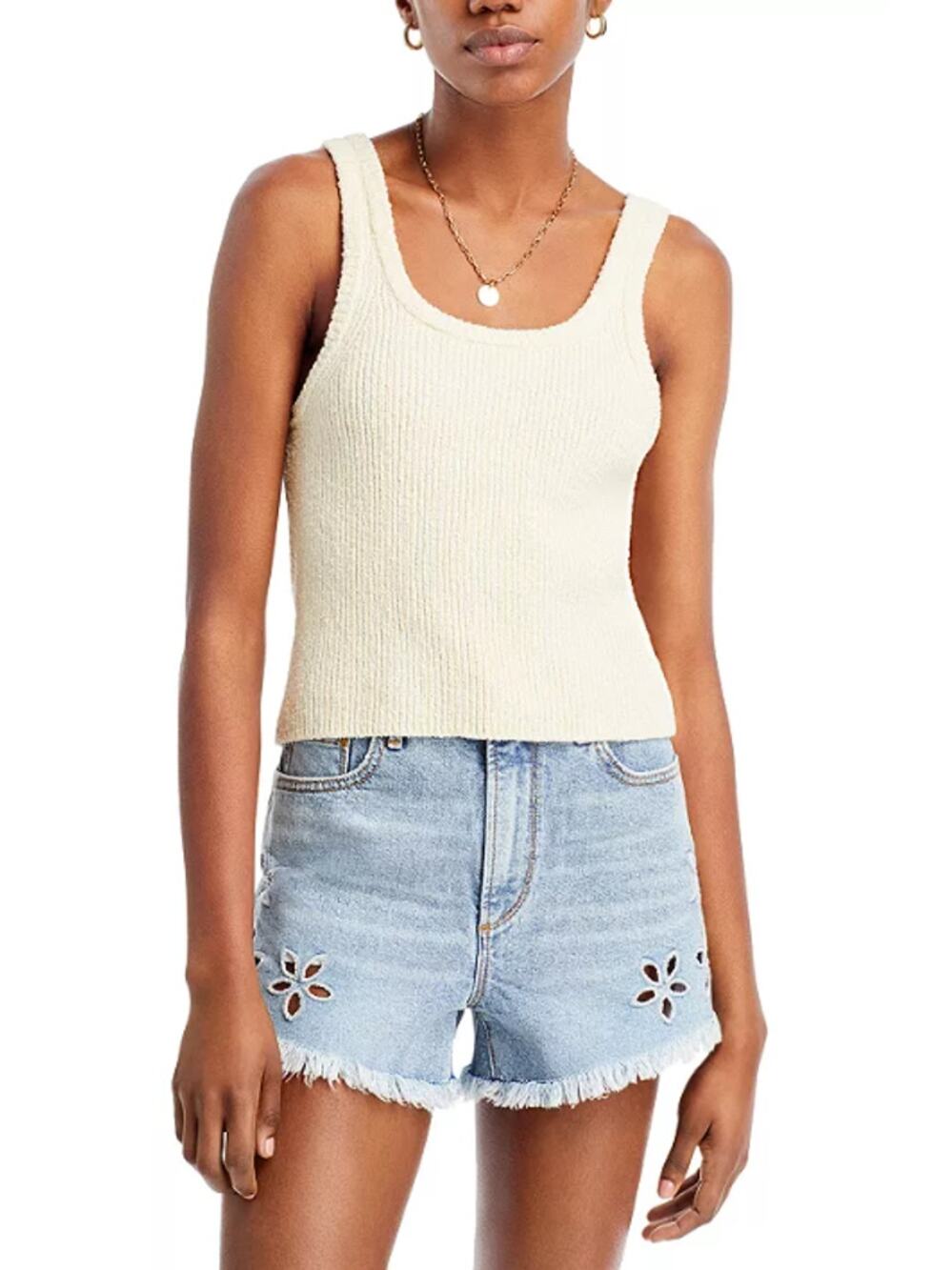 RAILS WOMENS SIZE LARGE ALBIE KNIT SCOOP NECK TANK TOP IVORY NEW